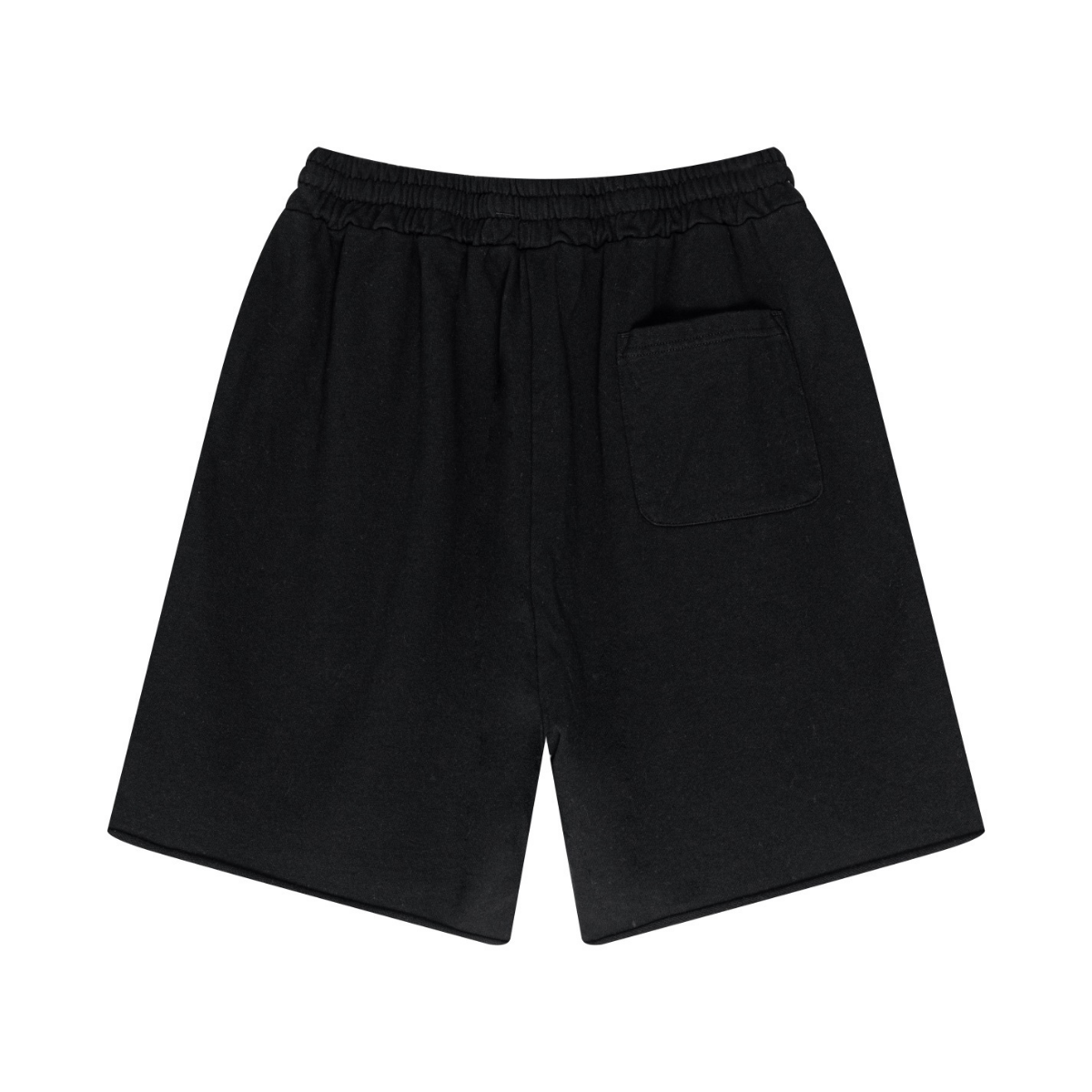 330GSM Unisex 100%Cotton Beefy Fabric Handcrafted Distressed Shorts Black