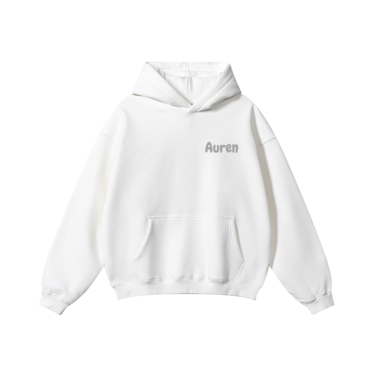 345GSM Men's Solid Color Pullover Hoodie White